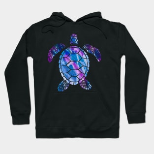 Purple and Blue Watercolor Sea Turtle Hoodie